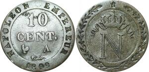 O9841 France 10 Centimes Napoléon I 1809 A Paris ->Make offer