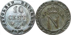 O9853 France 10 Centimes Napoléon I 1808 A Paris SUP +++ ->Make offer