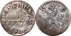 O9908 Germany Hesse Darmstadt 1 Kreuzer Ludwig X 1804 -> Make offer