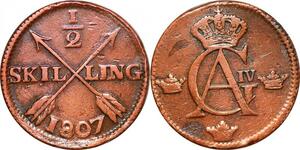 O9925 Sweden 1/2 Skilling Gustav IV Adolf Avesta mint 1807 -> Make offer