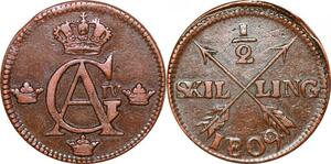 O9927 Sweden 1/2 Skilling Gustav IV Adolf Avesta mint 1809 -> Make offer