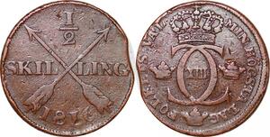 O9930 Sweden 1/2 Skilling Carl XIII 1816 -> Make offer