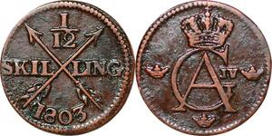 O9951 Sweden 1/12 Skilling Gustav IV Adolf Avesta mint 1803 -> Make offer