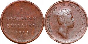 O9952 Denmark 1 Rigsbankskilling Frederik VI 1813 -> Make offer