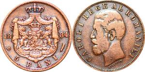 O9987 Romania 5 Bani Carol I 1884 B Bucharest -> Make offer