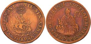 O4004 Rare R2 Jeton Confrairie Marchands Vins 1691 Tavernier ->Make offer