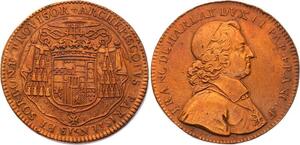 O4023 Rare Jeton François Harlay de Champvallon Archeveque Sorbonne TTB+