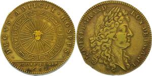 O4048 Jeton Louis XIV Bâtiment du Roi 1682 soleil signes du zodiaque