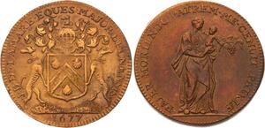 O4056 Jeton Jean-Baptiste de La Mare Maire Beaune 1677 SUP ->Make offer