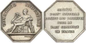 O4081 Rare Jeton Assurance Mutuelles faillites Commerce Domard Argent Silver