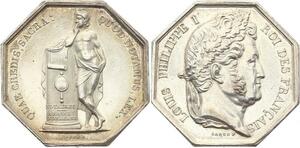 O4099 Rare R2 Jeton Louis-Philippe Notaires Orléans Caqué Argent SPL