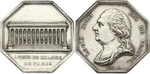 O4106 Jeton Louis XVIII Agents Change Bourse Paris Brogniart 1814 Argent ->FO