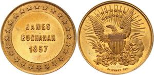 O4124 Scarce Module USA James Buchanan 1857 US President Brichaut UNC