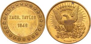 O4128 Scarce Module USA Zachary Taylor 1849 US President Brichaut UNC