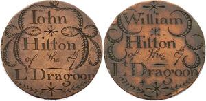 O4129 Scarce !! Wales Anglesey Druid Penny William John Hilton Dragoon 1828