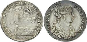 O4143 Rare R2 Jeton Marie Thérèse D'autriche 1669 Fille Henri IV Argent SUP