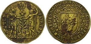 O4148 Jeton André Hac greffier de la Cour des Monnaies 3 vanneaux sirope