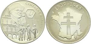 O4153 Medaille Général de Gaulle Juin Campagne d'Italy 1939-1945 Proof BE