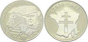 O4156 Medaille Jean Moulin Conseil National Résistance 1939-1945 Proof PF BE