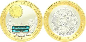 O4168 Medaille France Grandeur Liberté Déclaration 1798 Argent 999% BE Proof PF