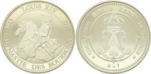 O4181 Medaille Rois Reines de France Louis XIV Dynastie Bourbon 1643 1715 Proof