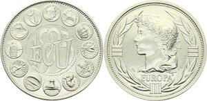 O4185 Medaille Ecu Euro 1996 Europa Proof PF BE ->M offre