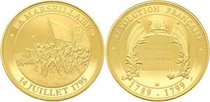 O4186 Medaille Marseillaise 1795 Révolution Francaise 1789-1799 Proof PF BE