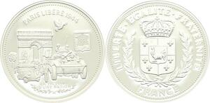 O4193 Medaille Paris Libéré 1944 Arc Triomphe Char Argent BE Proof