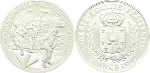 O4196 Medaille 65e Anniv Debarquement Normandie Plages Argent BE Proof