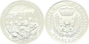 O4198 Medaille 65e Anniv Debarquement Normandie Plages 2009 Argent BE Proof