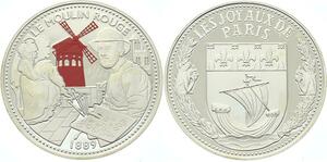 O4202 Medaille Joyaux Paris Moulin Rouge Montmartre Argent BE Proof