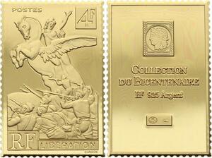 O4210 Timbre Monnaie 4 Francs La Libération Vermeil Proof BE ->M offre