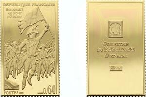 O4225 Timbre Monnaie 60 Centimes Bonaparte Pont Arcole 1972 Vermeil Proof BE