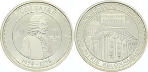 O4244 Rare Medaille Voltaire 1694-1778 BE Proof PF ->M offre