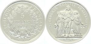 O4258 Medaille 5 Francs 1871 Camelinat Argent 999% BE Proof ->M offre