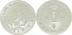 O4261 Medaille Sol au L couronné Louis XV 1739 Argent 999% BE Proof ->M offre