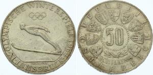 O4326 Austria 50 Schillings 1964 Innsbruck Olympics Silver ->Make offer