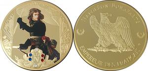 O4345 Medaille Napoléon Bonaparte Empereur Pont Arcole Swarovski BE Proof