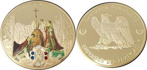 O4347 Medaille France Napoléon Bonaparte Empereur Sacre Swarovski BE Proof