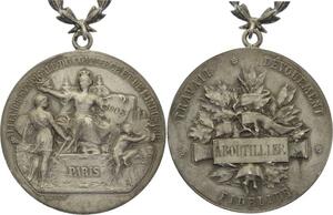 O4405 Medaille Aboutillier Travail Dévouement Fidélité 1908 VerNon Boutillier