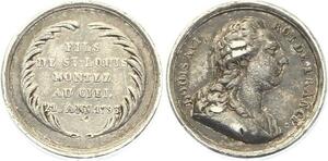 O4467 Rare Medaille Louis XVI Fils Saint Louis Montez Ciel 1793 Silver