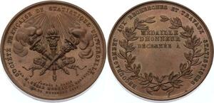 O4473 Medaille Société Statistique Universelle Paris 1829 Moreau Marseille