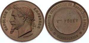 O4474 Medaille Napoléon III Fouet Exposition Universelle Paris 1867 Ponscarme