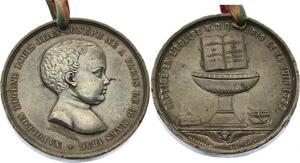 O4477 Medaille Napoléon III Naissance Baptème Paris 1856 ->Make offer