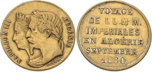 O4493 Medaille Napoléon III Eugénie Voyage Algérie 1860 ->Make offer