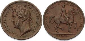 O4494 Medaille Louis-Philippe I Armée duc Orléans Prince Royal 1842 SUP