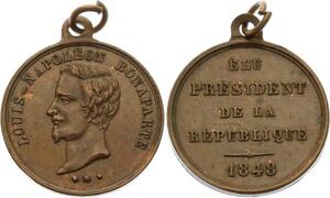 O4499 Medaille Louis-Napoléon Bonaparte Suffrage Universel 1848 AU ->Make offer