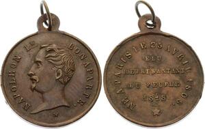 O4500 Medaille Napoléon Bonaparte Représentant peuple 1848 ->Make offer