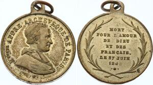O4502 Medaille Affre Archevêque Martyr Paris 1848 AU SUP ->Make offer