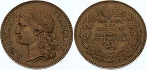 O4503 Medaille Administration Monnaies Exposition Universelle Paris 1878